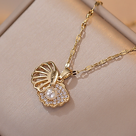 Sea Sheel Titanium Necklace | Kolye