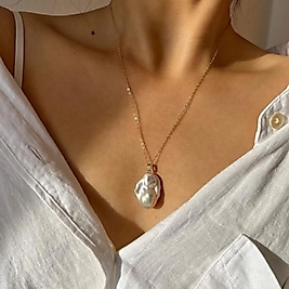 Pearl Mono Baroque Necklace | Kolye