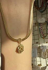 Emery Gold Steel Necklace | Kolye