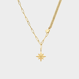 Miami Steel Gold Necklace | Kolye