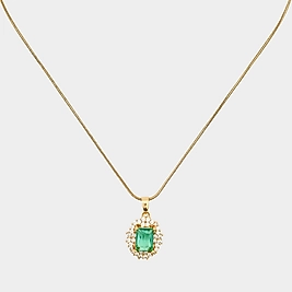 Emerald Steel Necklace | Kolye