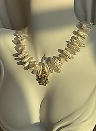 Pearl Green Whisper Necklace | Kolye