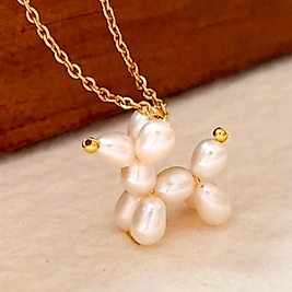 Pearl Cute Dog Necklace | Kolye