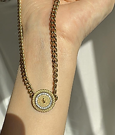 Gold Steel Necklace | Kolye